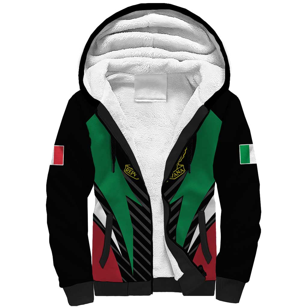 Italian Republic Sherpa Hoodie Simple Coat of Arms