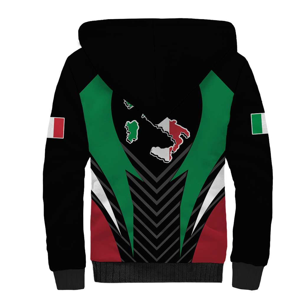Italian Republic Sherpa Hoodie Simple Coat of Arms
