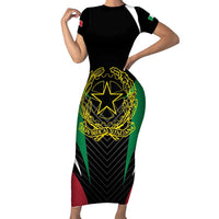 Italian Republic Short Sleeve Bodycon Dress Simple Coat of Arms