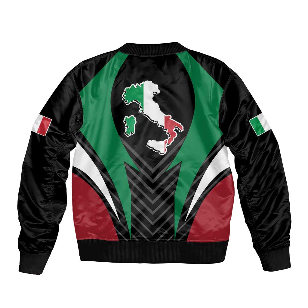 Italian Republic Sleeve Zip Bomber Jacket Simple Coat of Arms