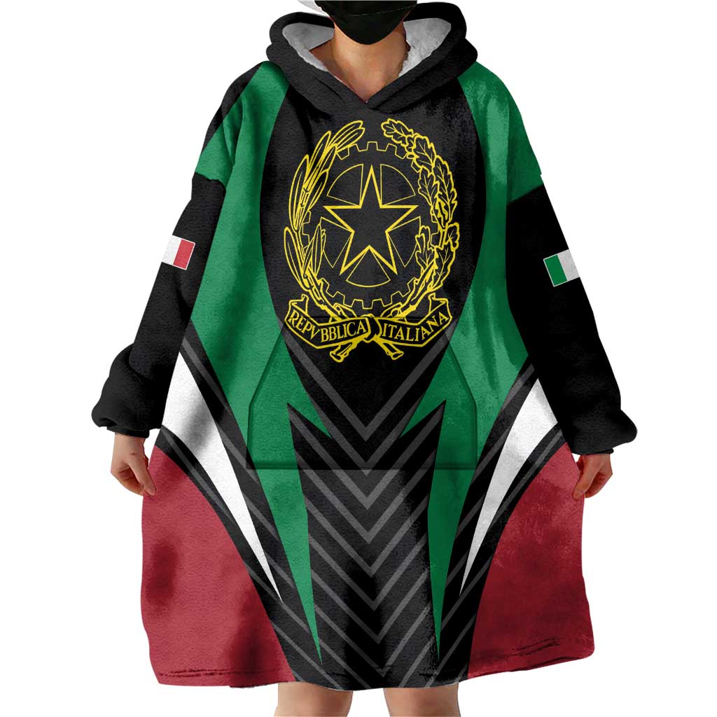 Italian Republic Wearable Blanket Hoodie Simple Coat of Arms