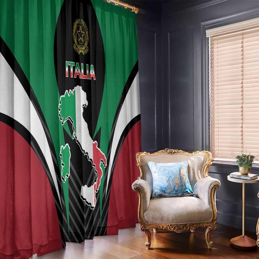 Italian Republic Window Curtain Simple Coat of Arms