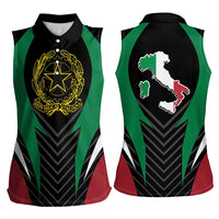 Italian Republic Women Sleeveless Polo Shirt Simple Coat of Arms