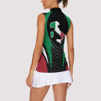 Italian Republic Women Sleeveless Polo Shirt Simple Coat of Arms