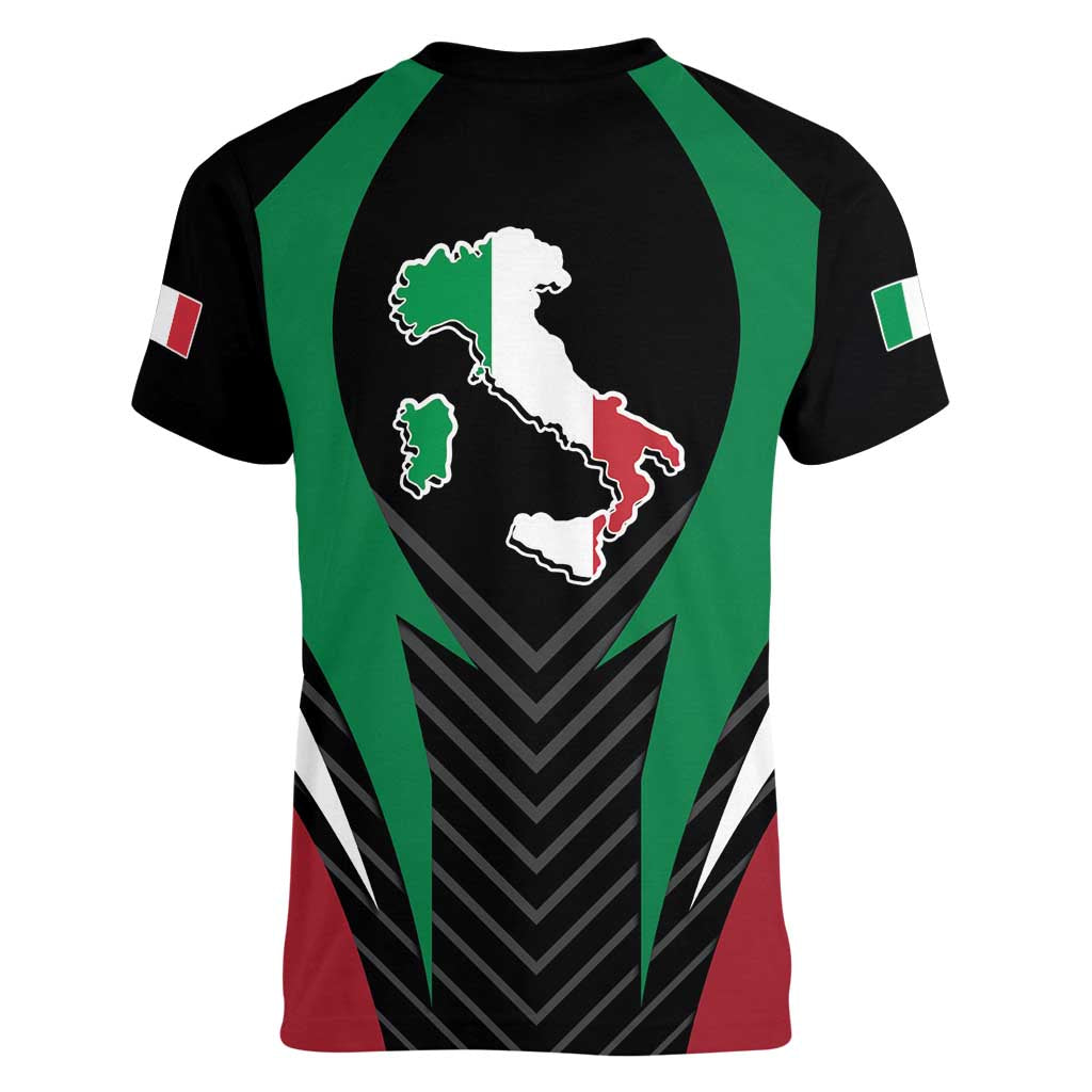 Italian Republic Women V-Neck T-Shirt Simple Coat of Arms