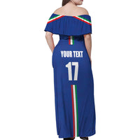 Italian Football Custom Family Matching Off Shoulder Maxi Dress and Hawaiian Shirt Sporty Style
