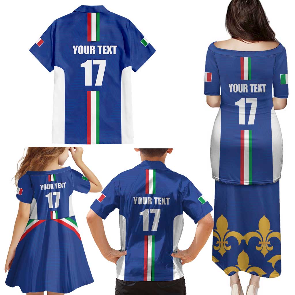 Italian Football Custom Family Matching Puletasi and Hawaiian Shirt Sporty Style