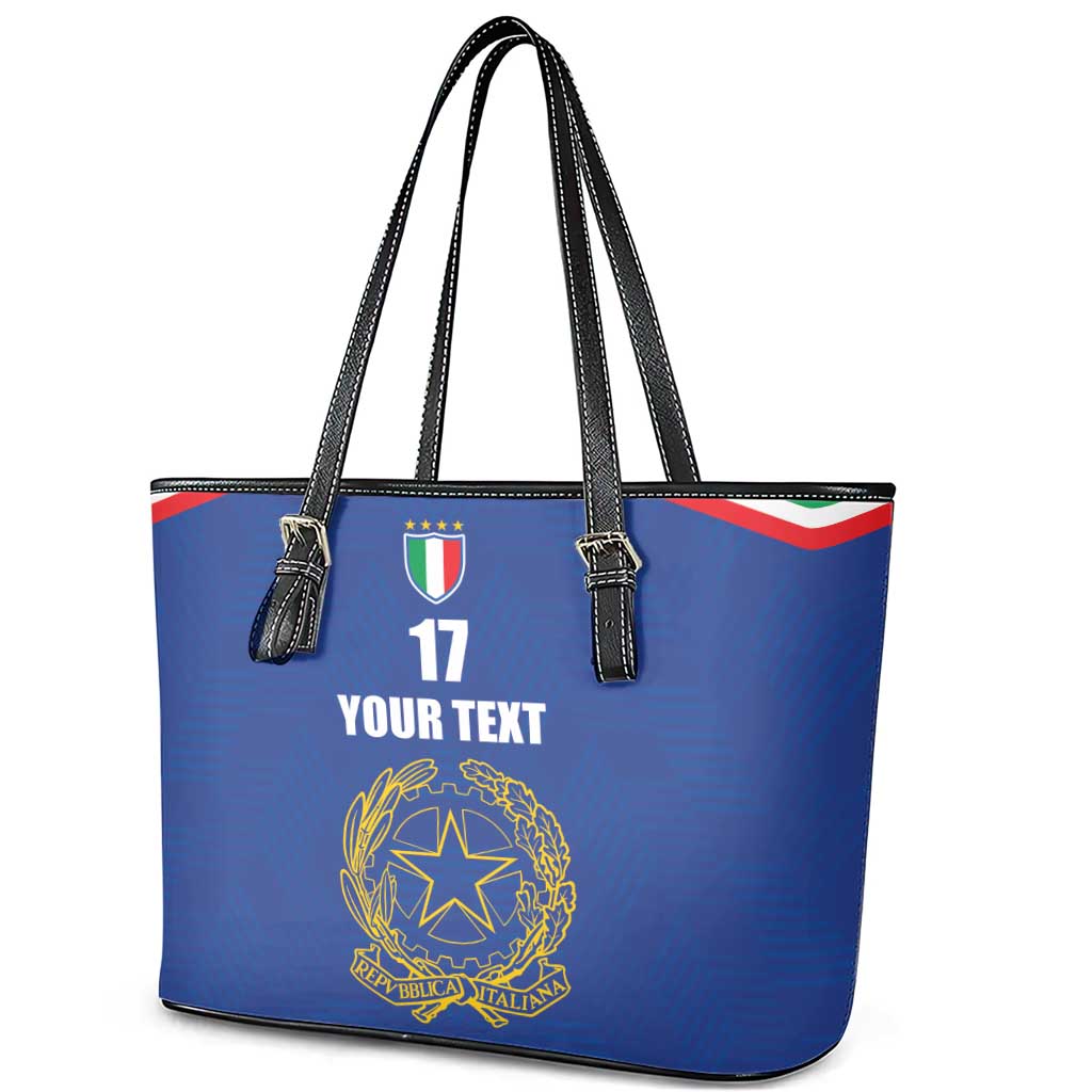 Italian Football Custom Leather Tote Bag Sporty Style