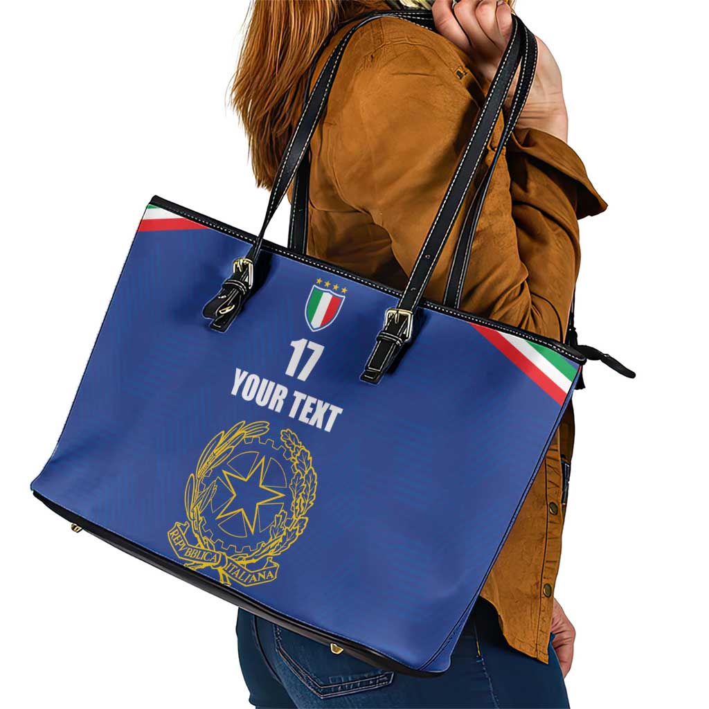 Italian Football Custom Leather Tote Bag Sporty Style