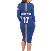 Italian Football Custom Long Sleeve Bodycon Dress Sporty Style