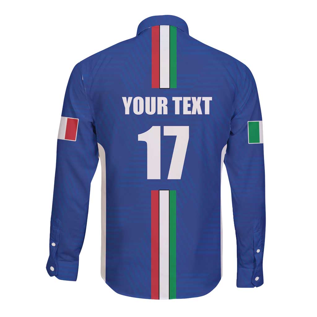 Italian Football Custom Long Sleeve Button Shirt Sporty Style