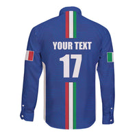 Italian Football Custom Long Sleeve Button Shirt Sporty Style