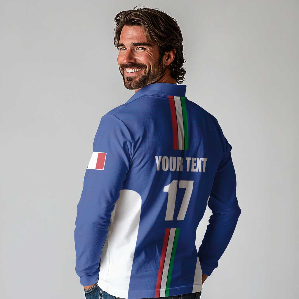 Italian Football Custom Long Sleeve Polo Shirt Sporty Style