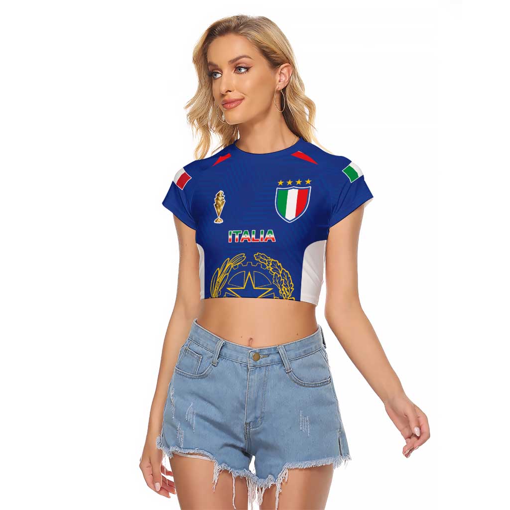 Italian Football Custom Raglan Cropped T Shirt Sporty Style