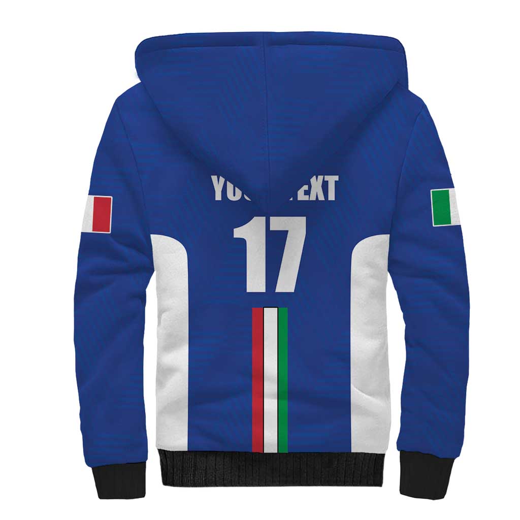 Italian Football Custom Sherpa Hoodie Sporty Style