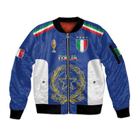Italian Football Custom Sleeve Zip Bomber Jacket Sporty Style