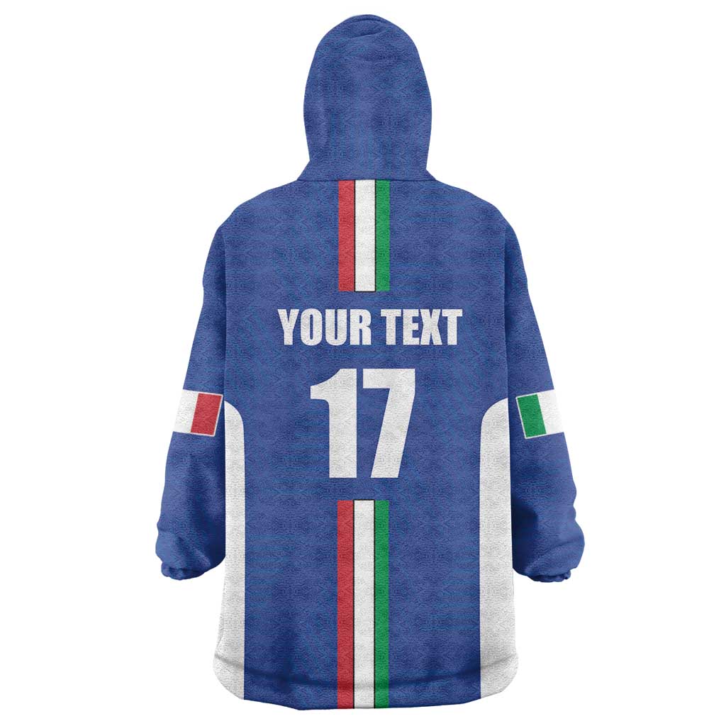 Italian Football Custom Wearable Blanket Hoodie Sporty Style