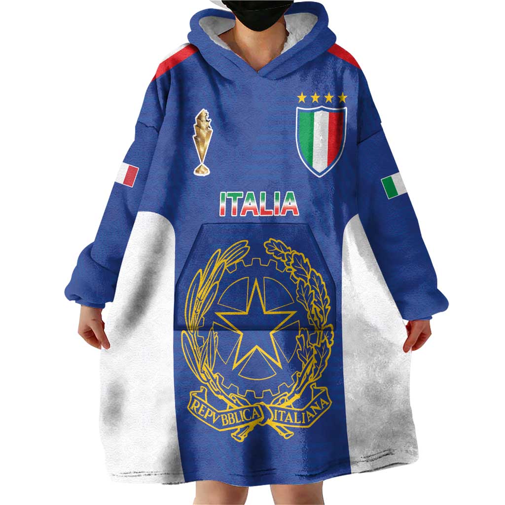 Italian Football Custom Wearable Blanket Hoodie Sporty Style