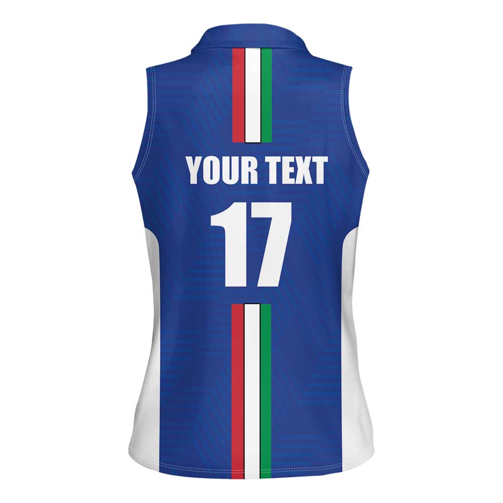 Italian Football Custom Women Sleeveless Polo Shirt Sporty Style