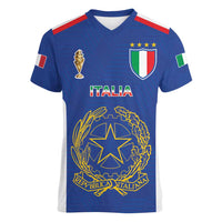 Italian Football Custom Women V-Neck T-Shirt Sporty Style