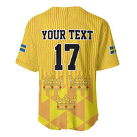 Custom Sweden Ice Hokey Go Champions Baseball Jersey Gold Style