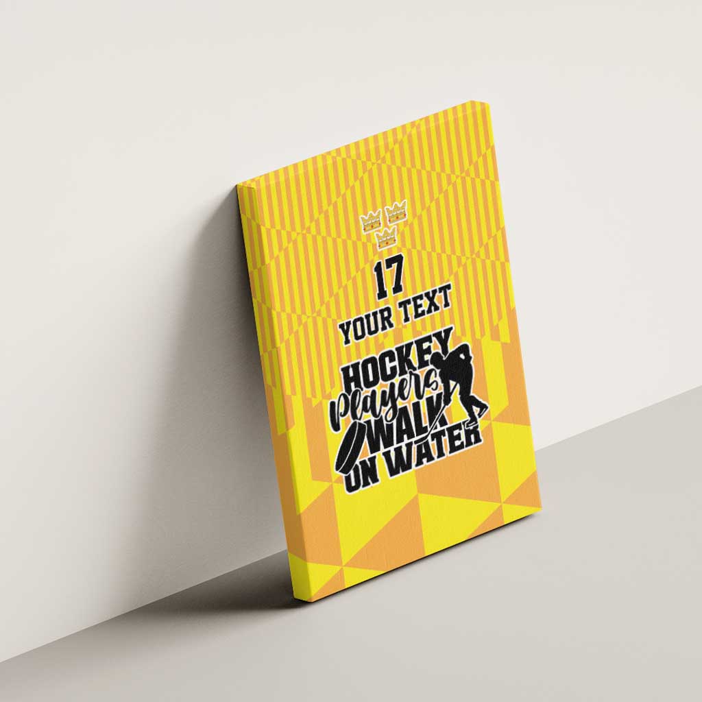 Custom Sweden Ice Hokey Go Champions Canvas Wall Art Gold Style