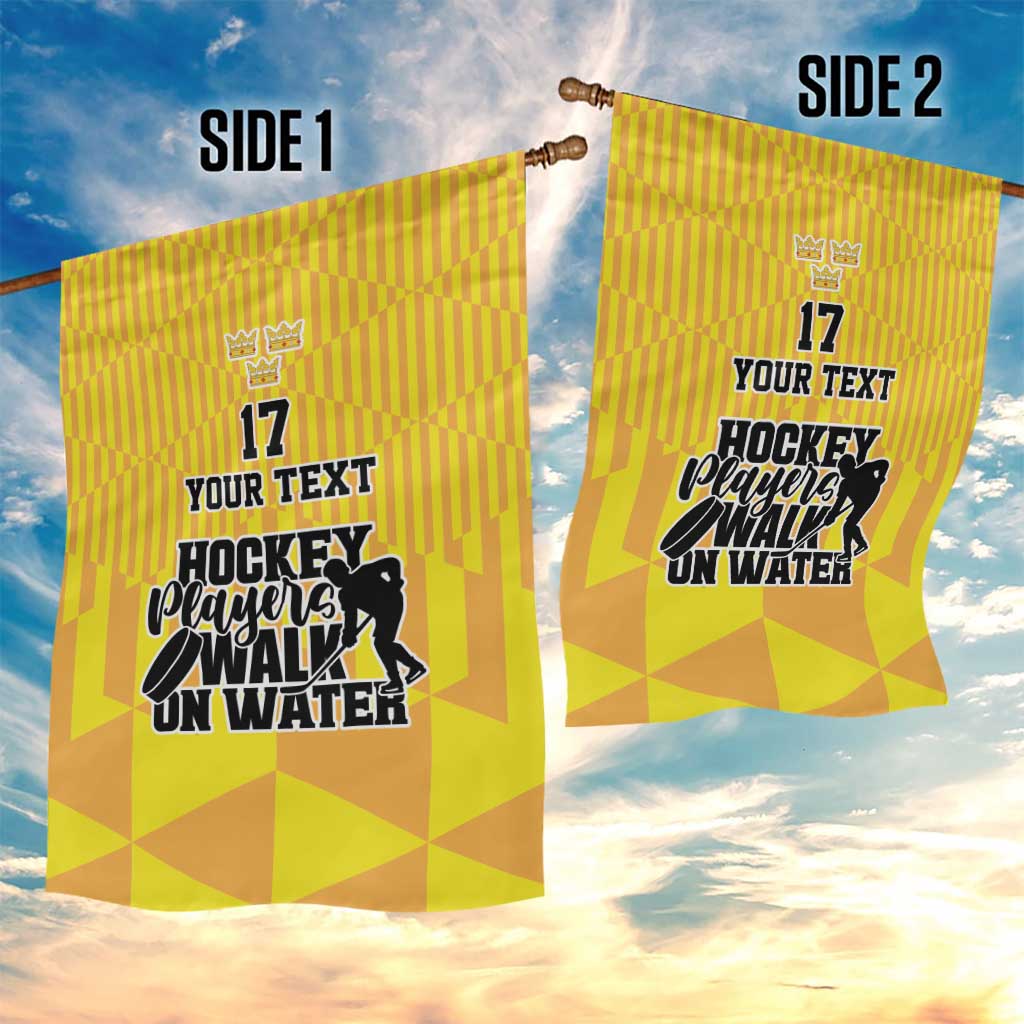 Custom Sweden Ice Hokey Go Champions Garden Flag Gold Style