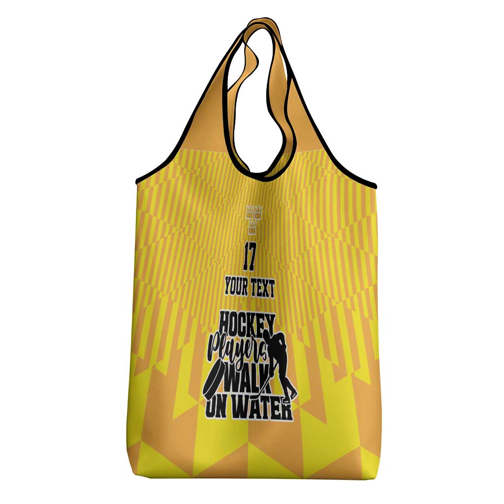 Custom Sweden Ice Hokey Go Champions Grocery Bag Gold Style