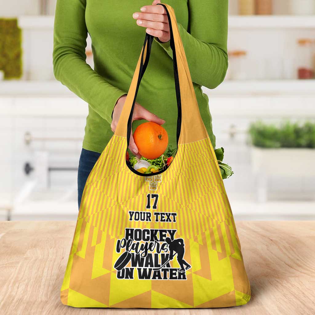 Custom Sweden Ice Hokey Go Champions Grocery Bag Gold Style