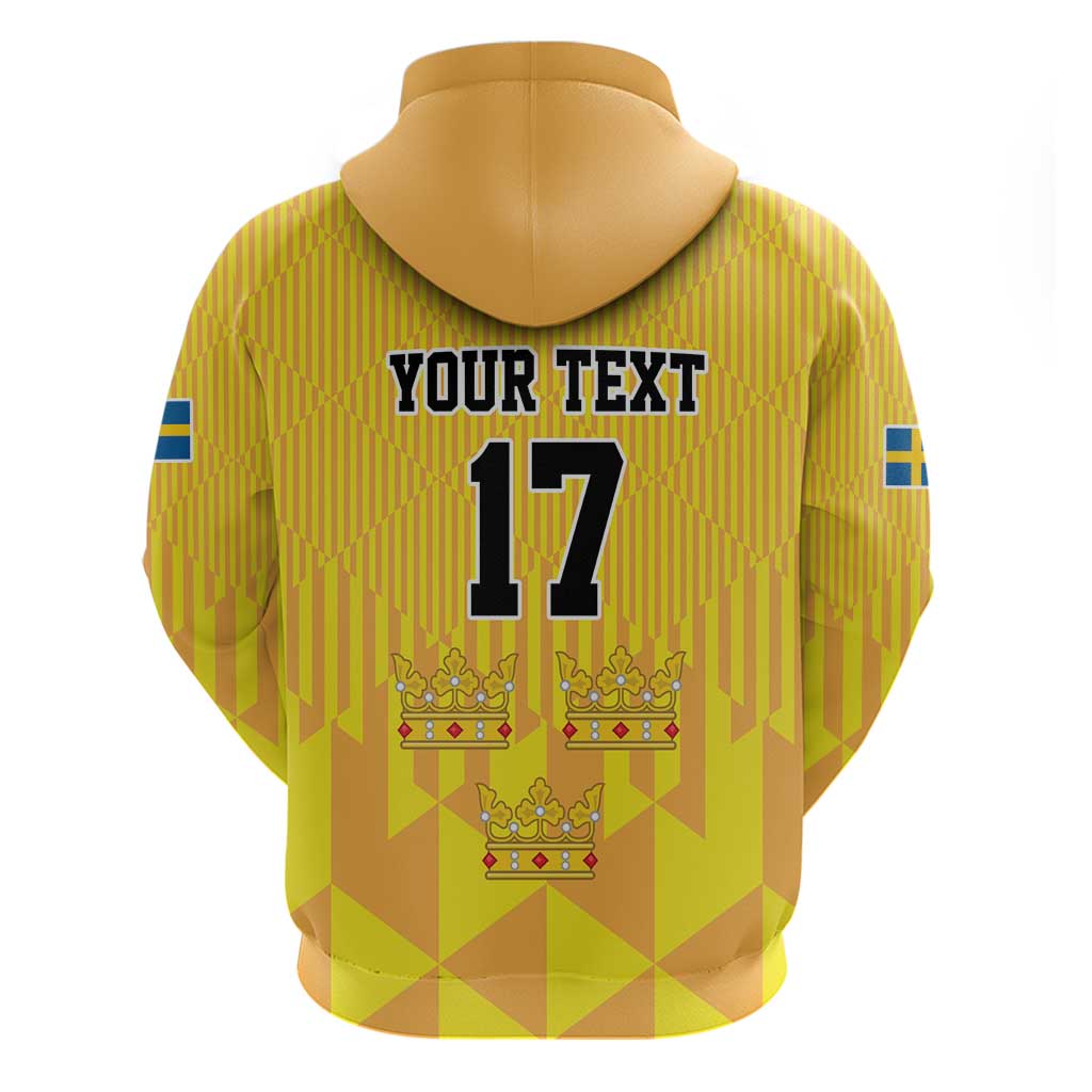 Custom Sweden Ice Hokey Go Champions Hoodie Gold Style