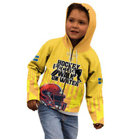 Custom Sweden Ice Hokey Go Champions Kid Hoodie Gold Style