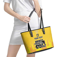 Custom Sweden Ice Hokey Go Champions Leather Tote Bag Gold Style