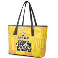 Custom Sweden Ice Hokey Go Champions Leather Tote Bag Gold Style