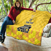 Custom Sweden Ice Hokey Go Champions Quilt Gold Style
