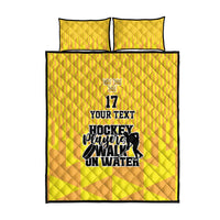 Custom Sweden Ice Hokey Go Champions Quilt Bed Set Gold Style