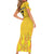 Custom Sweden Ice Hokey Go Champions Short Sleeve Bodycon Dress Gold Style