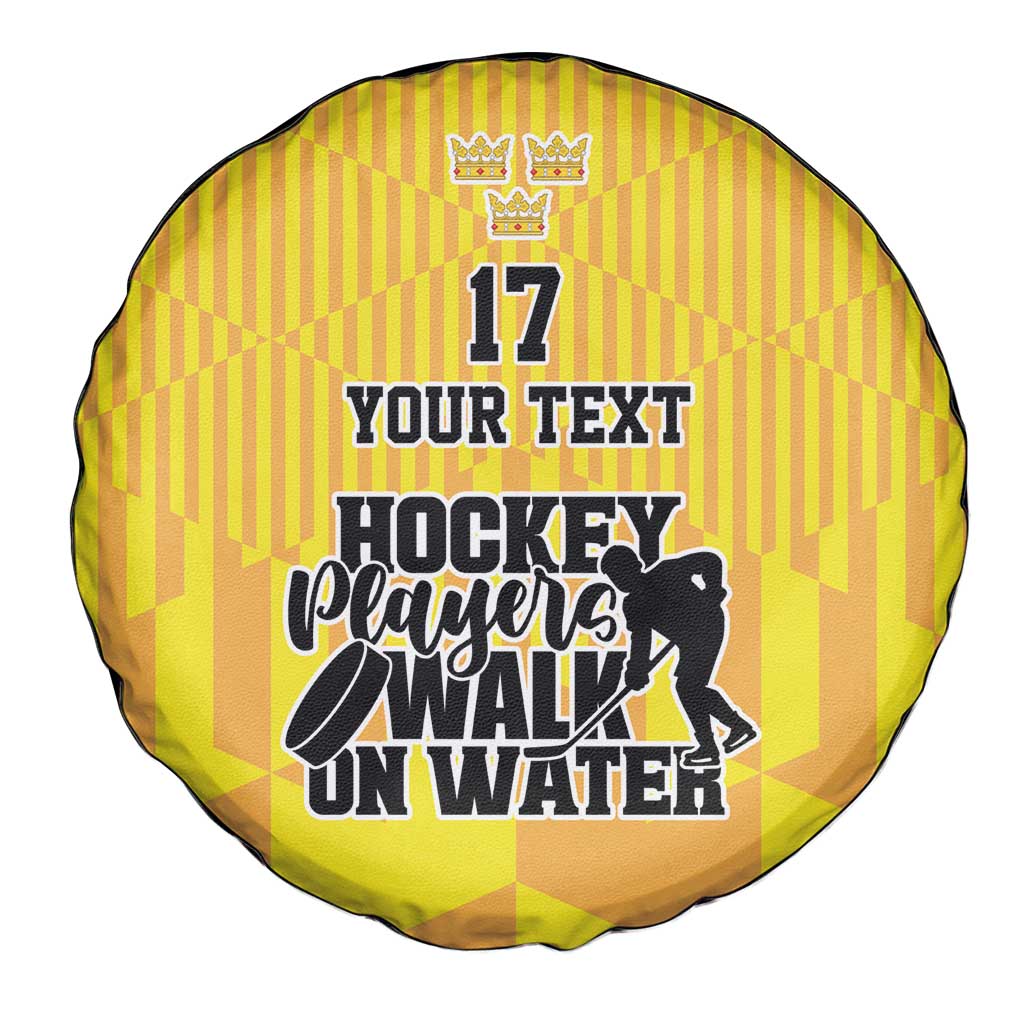 Custom Sweden Ice Hokey Go Champions Spare Tire Cover Gold Style