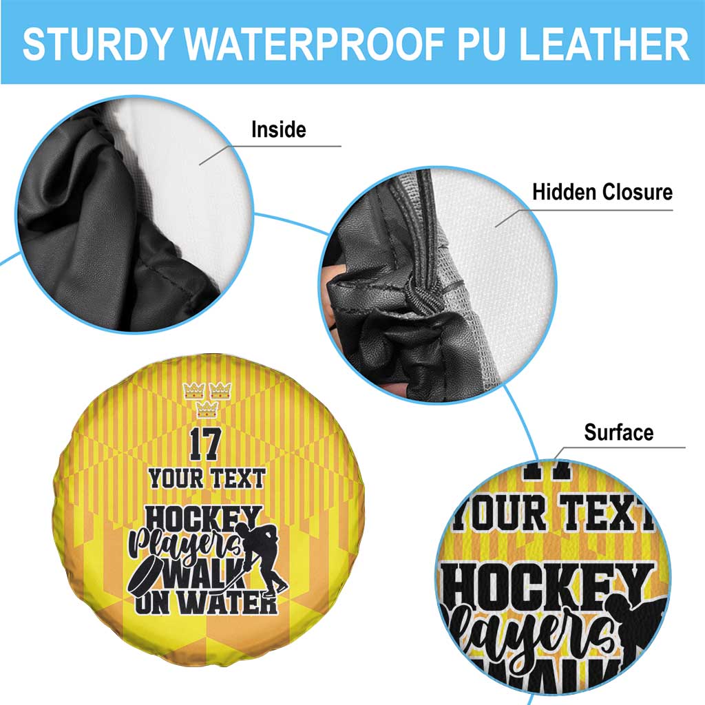 Custom Sweden Ice Hokey Go Champions Spare Tire Cover Gold Style