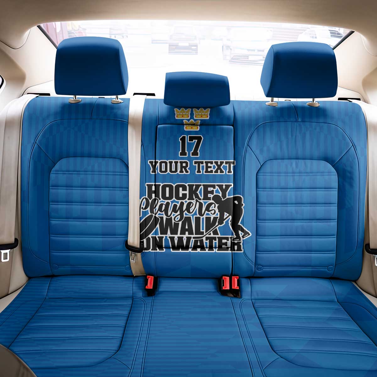 Custom Sweden Ice Hokey Go Champions Back Car Seat Cover Blue Style