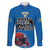 Custom Sweden Ice Hokey Go Champions Family Matching Off Shoulder Maxi Dress and Hawaiian Shirt Blue Style