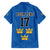 Custom Sweden Ice Hokey Go Champions Family Matching Short Sleeve Bodycon Dress and Hawaiian Shirt Blue Style