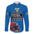 Custom Sweden Ice Hokey Go Champions Family Matching Short Sleeve Bodycon Dress and Hawaiian Shirt Blue Style