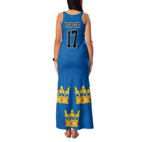Custom Sweden Ice Hokey Go Champions Family Matching Tank Maxi Dress and Hawaiian Shirt Blue Style