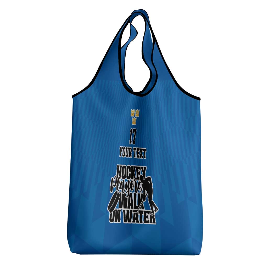 Custom Sweden Ice Hokey Go Champions Grocery Bag Blue Style