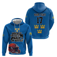 Custom Sweden Ice Hokey Go Champions Hoodie Blue Style