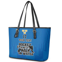 Custom Sweden Ice Hokey Go Champions Leather Tote Bag Blue Style