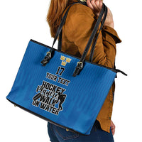 Custom Sweden Ice Hokey Go Champions Leather Tote Bag Blue Style