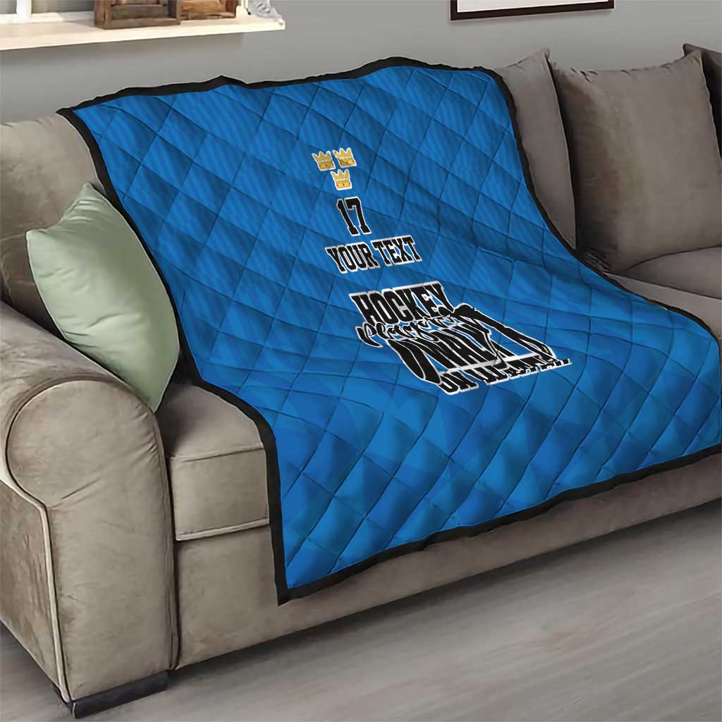 Custom Sweden Ice Hokey Go Champions Quilt Blue Style