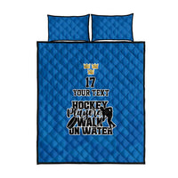Custom Sweden Ice Hokey Go Champions Quilt Bed Set Blue Style