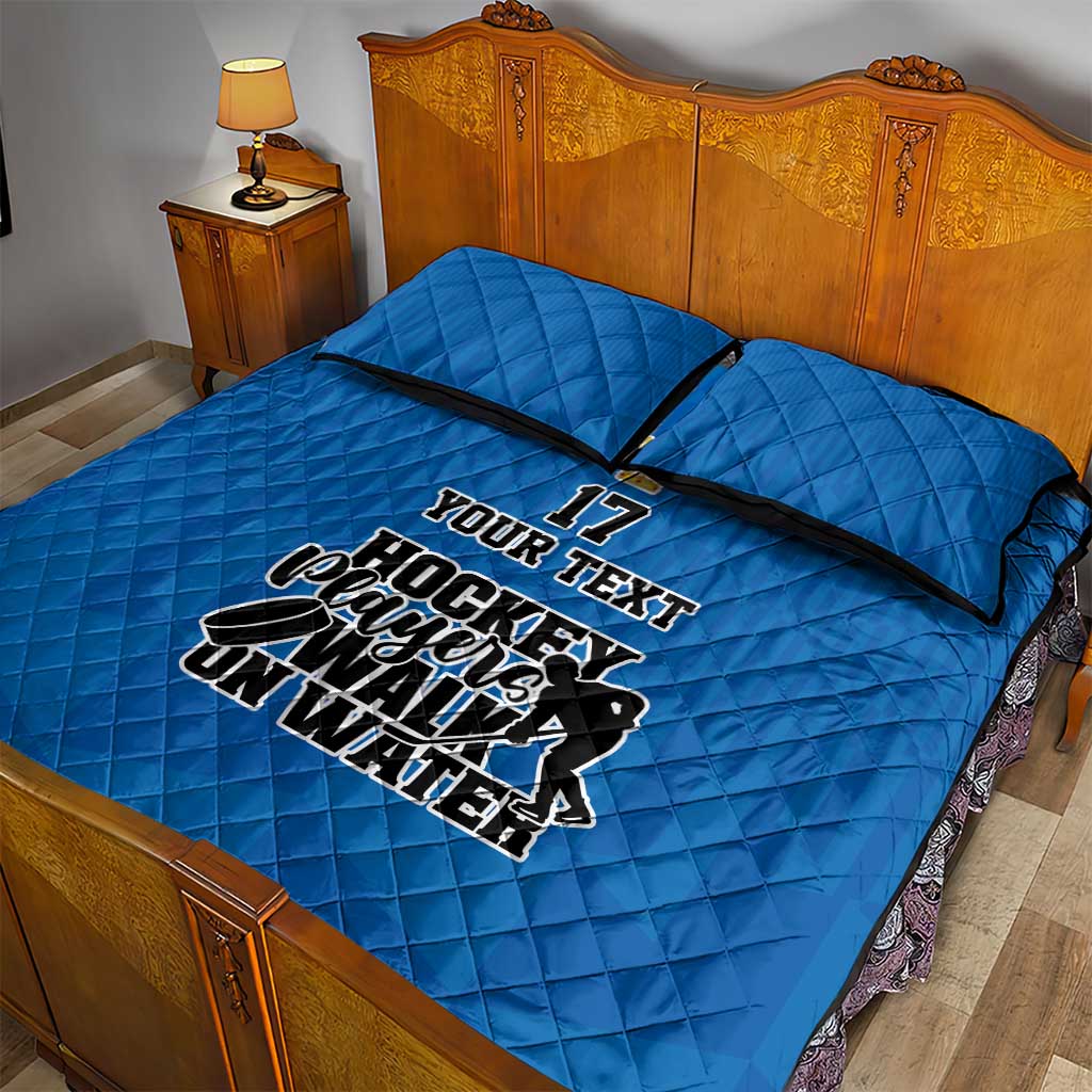 Custom Sweden Ice Hokey Go Champions Quilt Bed Set Blue Style